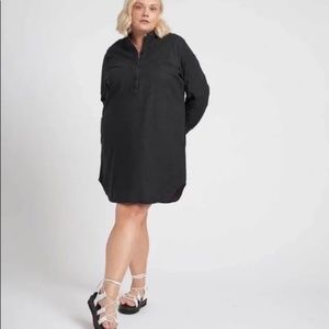 UNIVERSAL STANDARD Hannah Denim Shirt Dress - Washed Black Denim - L (22-24/3X)